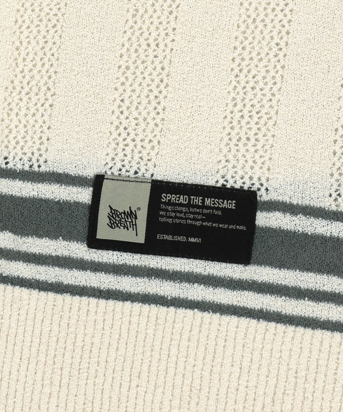 브라운브레스(BROWNBREATH) BLOCKED KNIT CREWNECK - IVORY