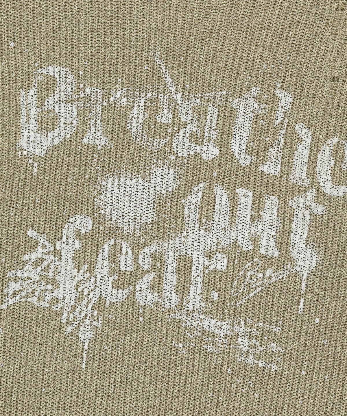 브라운브레스(BROWNBREATH) DAMAGED KNIT CREWNECK - BEIGE