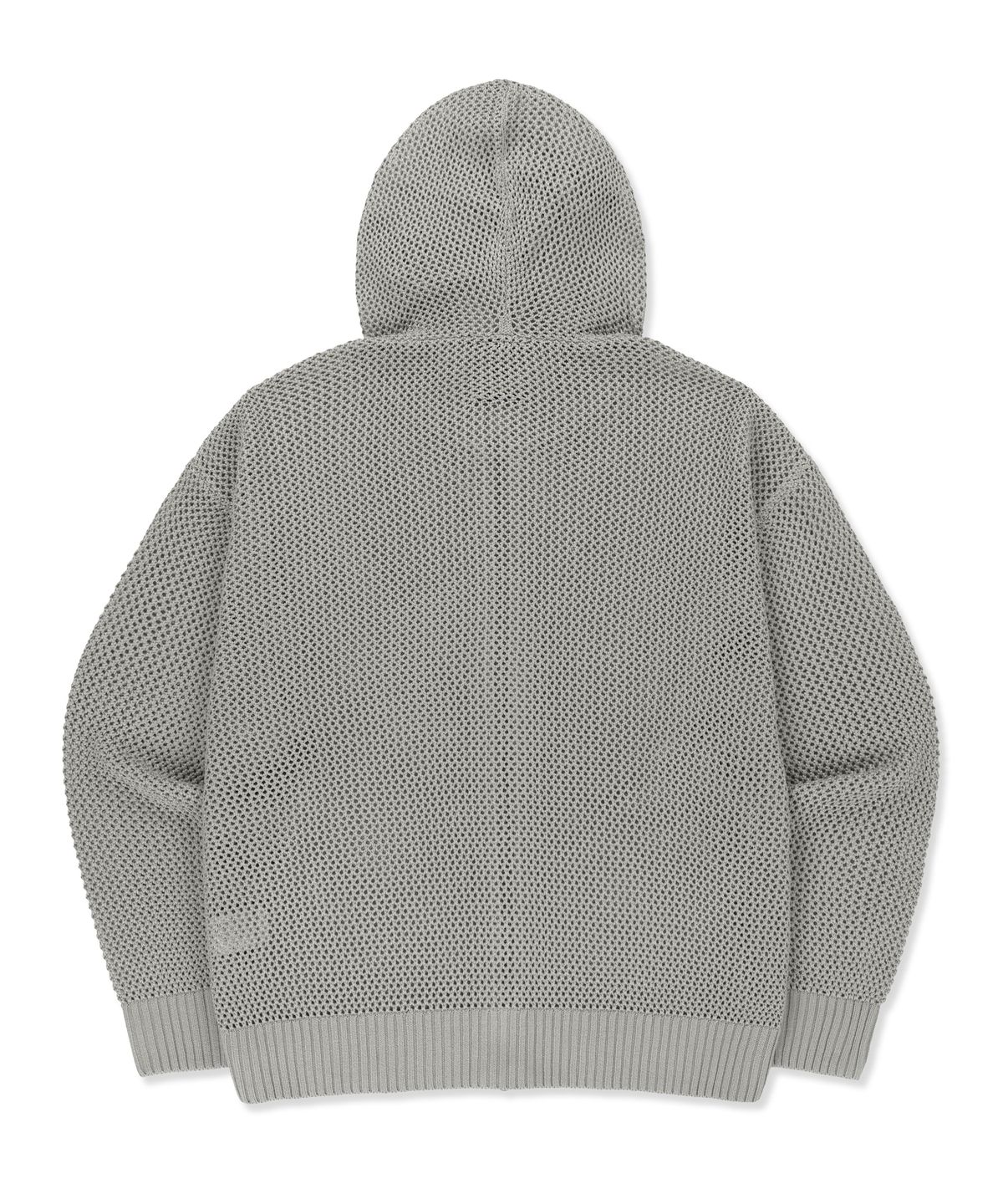 브라운브레스(BROWNBREATH) PRINTED WAFFLE HOOD ZIP UP - LIGHT GREY