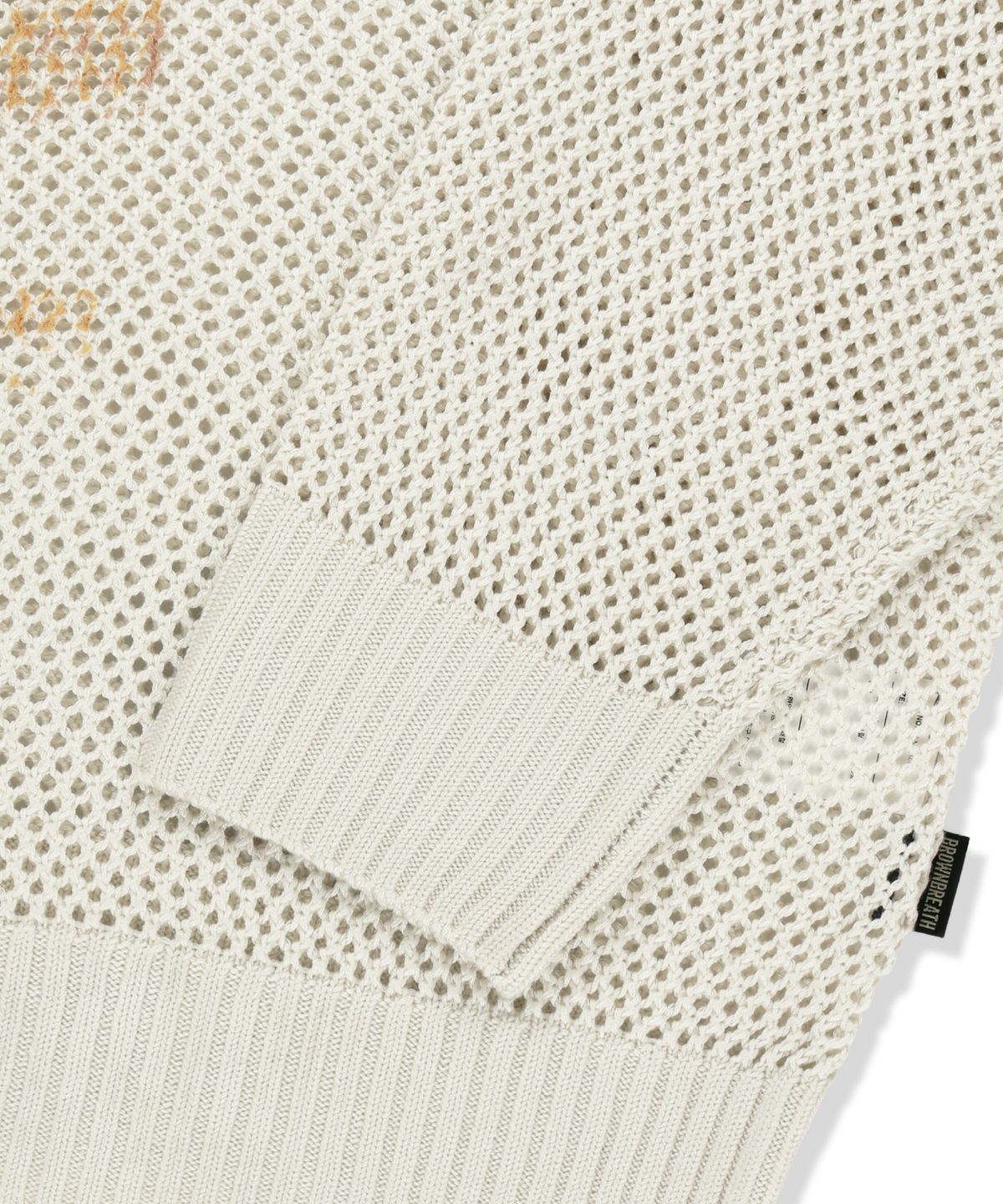 브라운브레스(BROWNBREATH) PRINTED WAFFLE HOOD ZIP UP - BEIGE