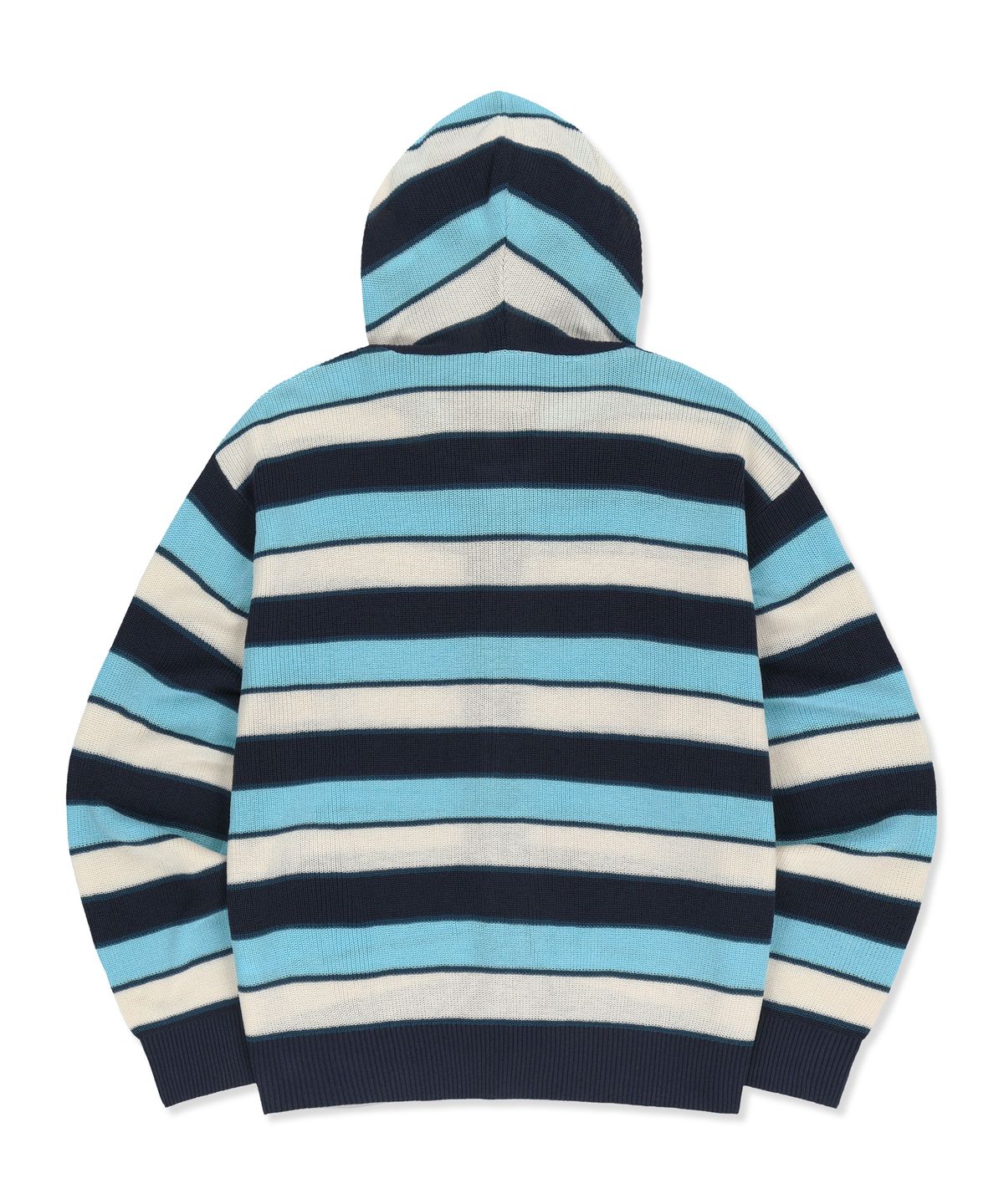 브라운브레스(BROWNBREATH) STRIPED JACQUARD HOOD ZIP UP - BLUE
