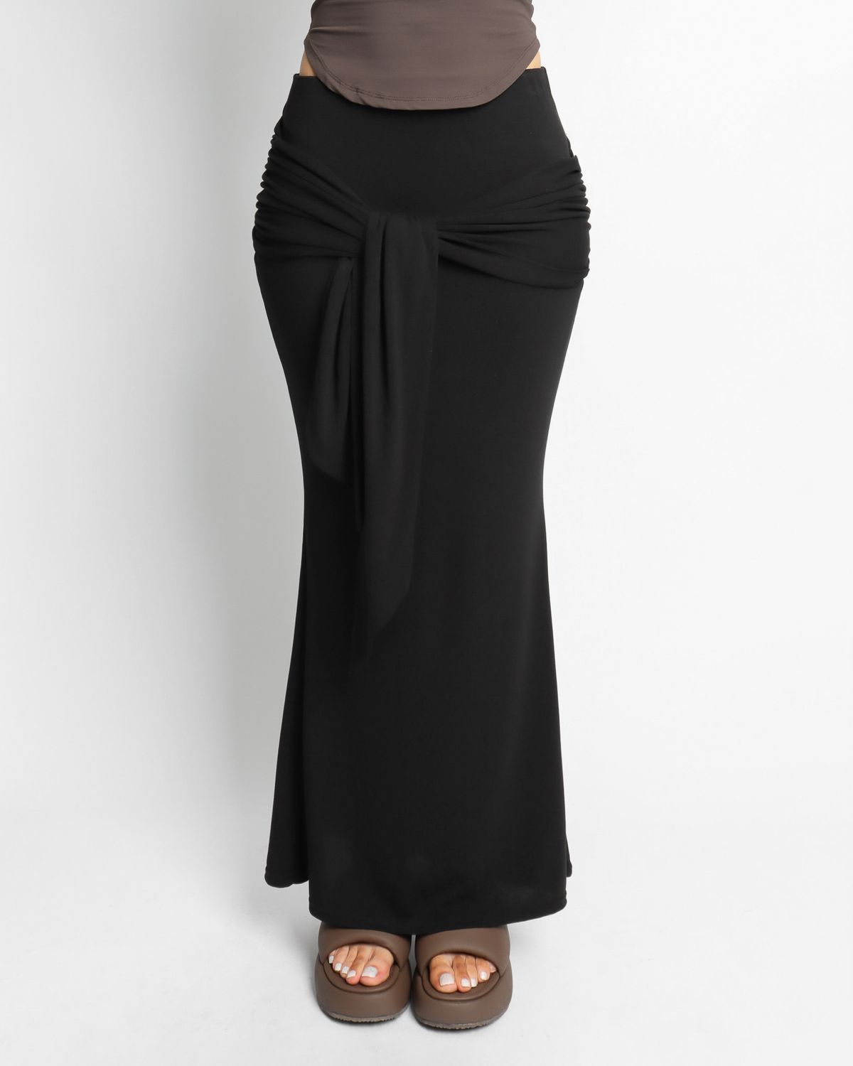 쿨시스(COOLSIS) CS SHIRRING LONG SK-054 (BLACK)