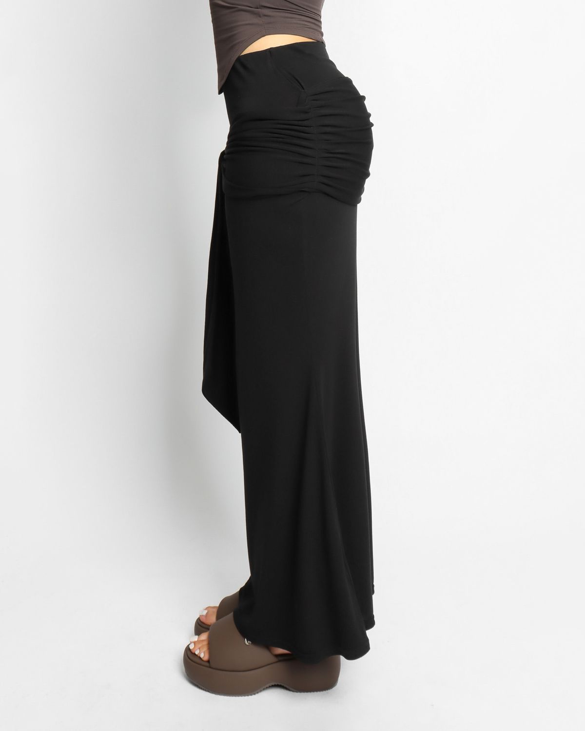 쿨시스(COOLSIS) CS SHIRRING LONG SK-054 (BLACK)