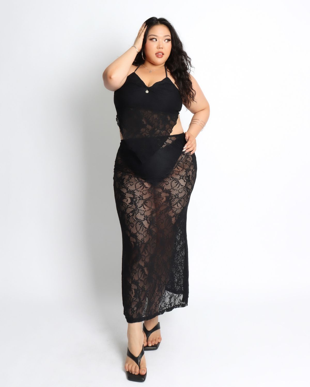 쿨시스(COOLSIS) CS BARELACE BIKINI SKIRTS (BLACK)
