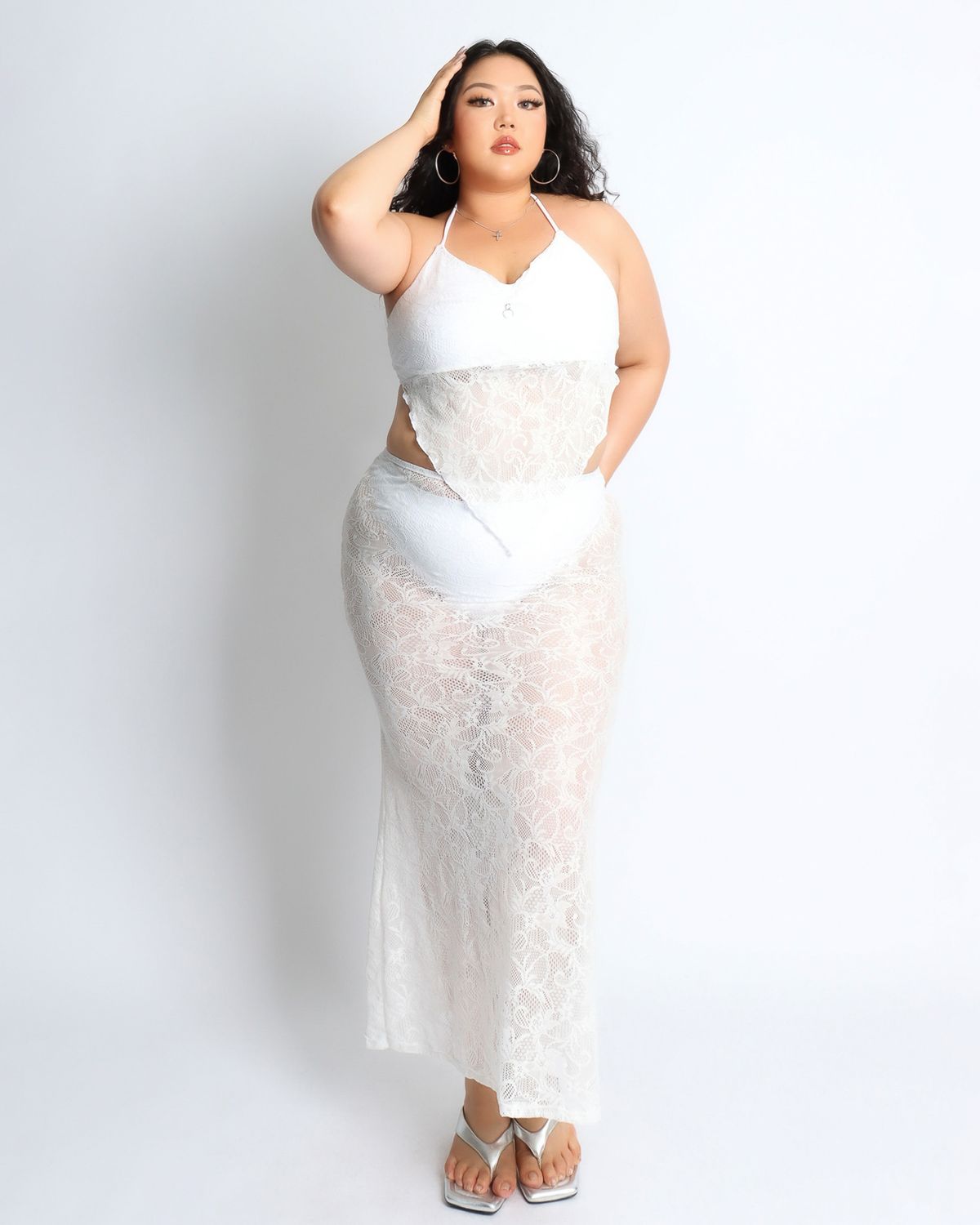 쿨시스(COOLSIS) CS BARELACE BIKINI SKIRTS (WHITE)
