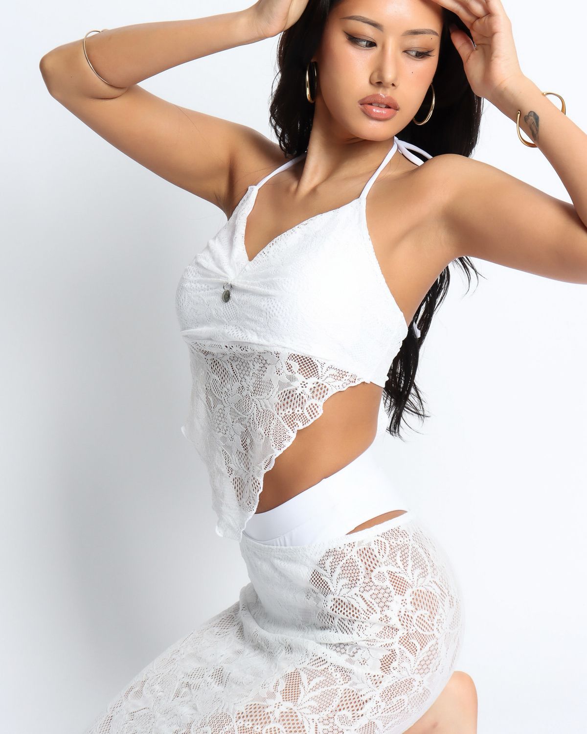 쿨시스(COOLSIS) CS BARELACE BIKINI TOP (WHITE)