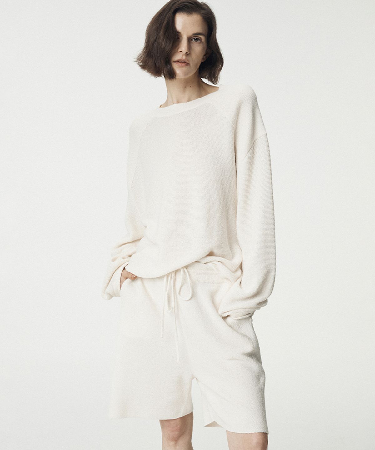 우마뭉(UMARMUNG) Korean Paper & Boucle Shorts_Daylight