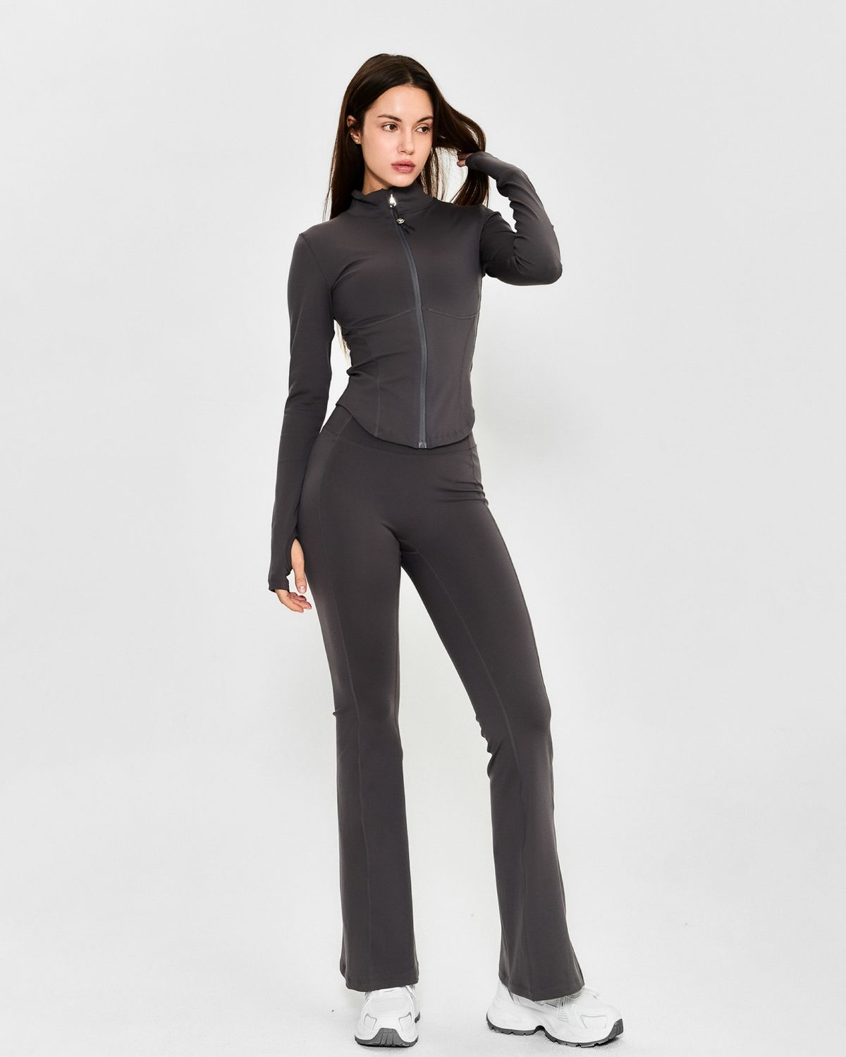 쿨시스(COOLSIS) CS CURVE BOOTCUT LEGGINGS (ASHBROWN)
