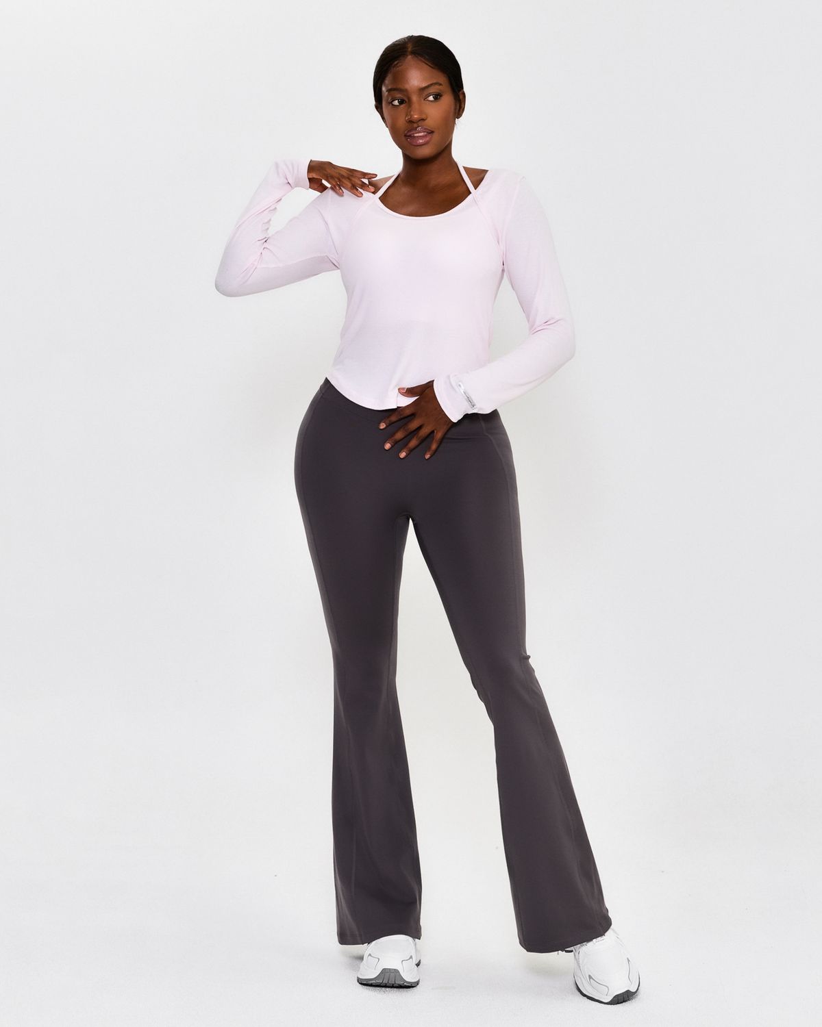 쿨시스(COOLSIS) CS CURVE BOOTCUT LEGGINGS (ASHBROWN)