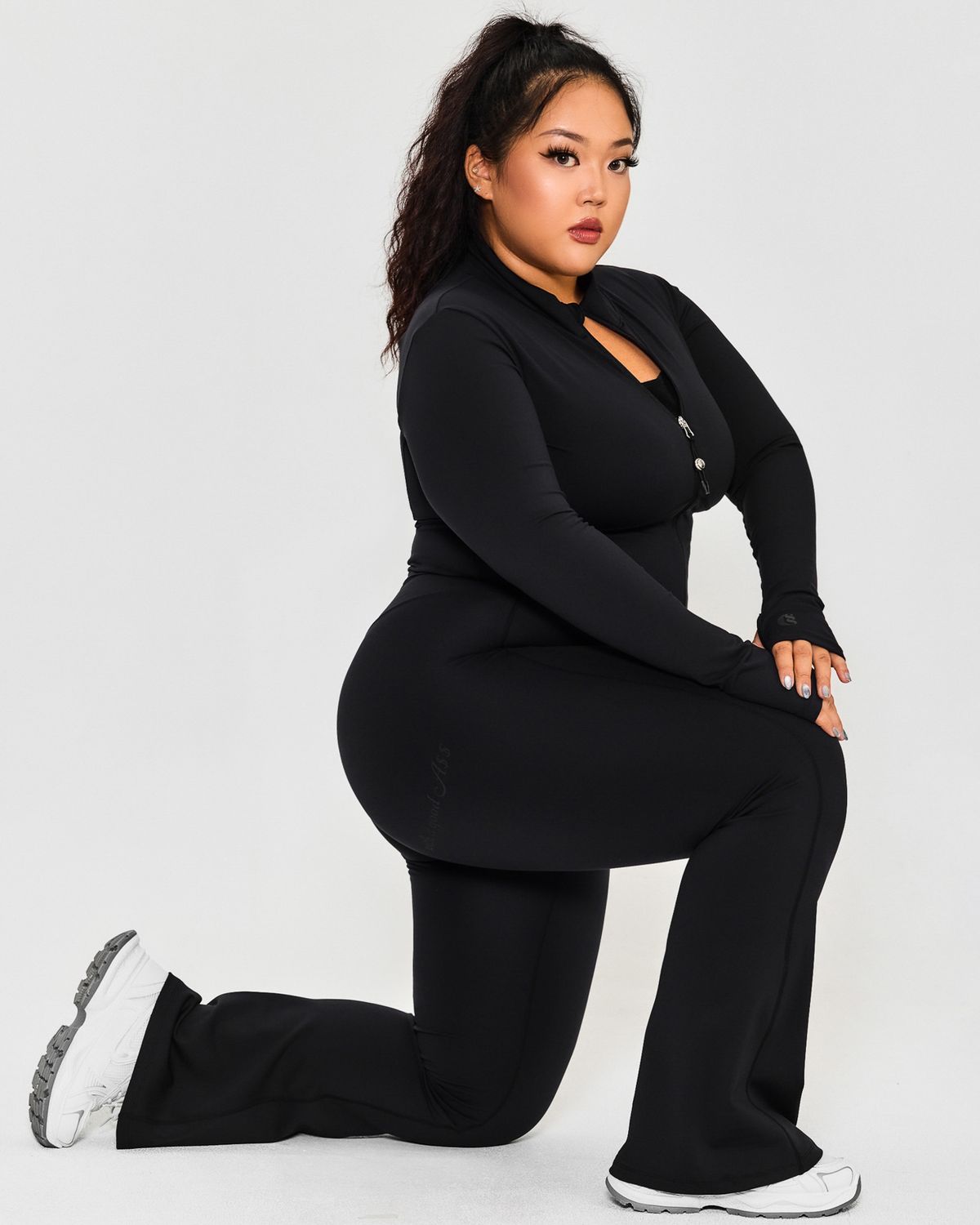 쿨시스(COOLSIS) CS CURVE BOOTCUT LEGGINGS (BLACK)