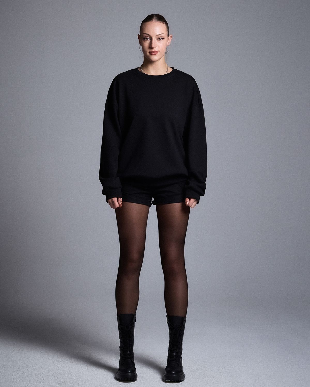 쿨시스(COOLSIS) CS BACKCUT SWEATSHIRT-054 (BLACK)