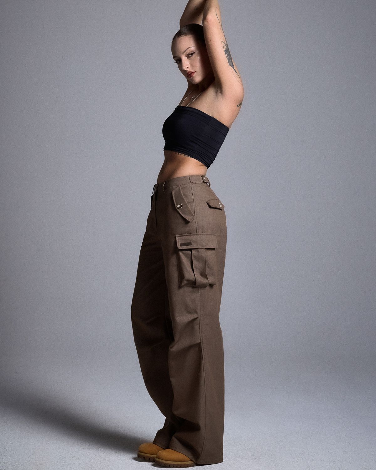 쿨시스(COOLSIS) CS CARGO WIDE JEANS-057 (BROWN)