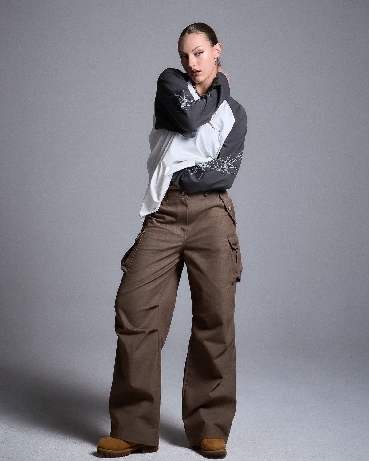 쿨시스(COOLSIS) CS CARGO WIDE JEANS-057 (BROWN)