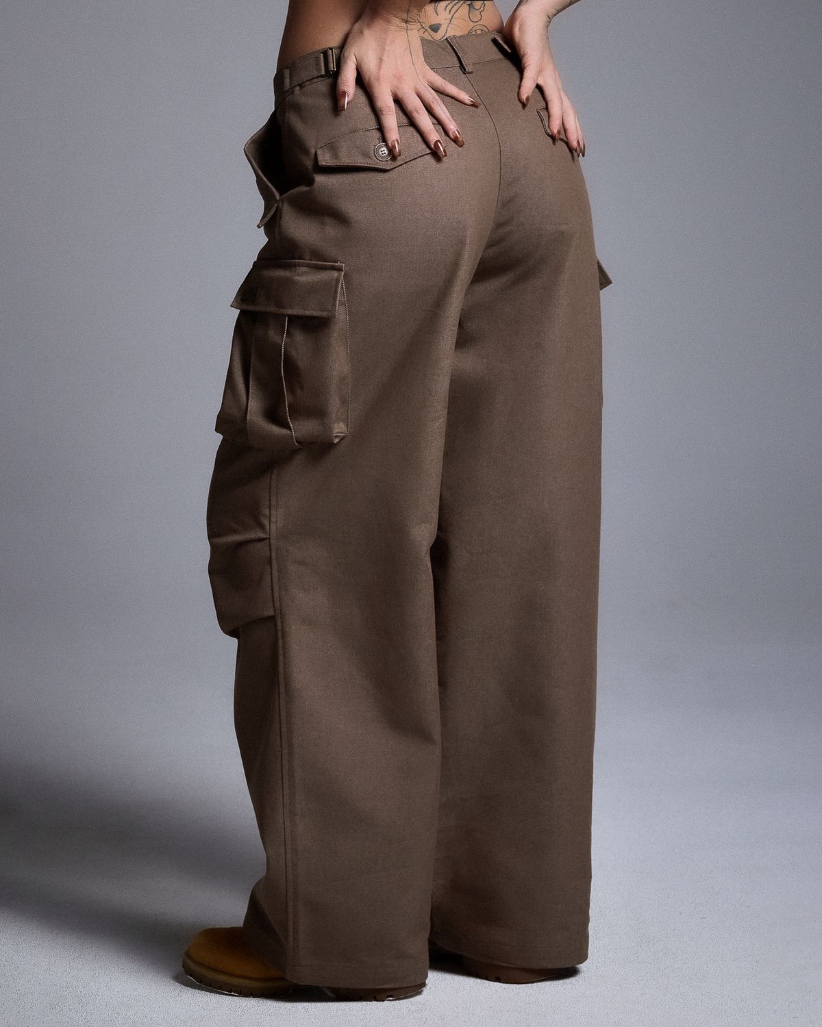 쿨시스(COOLSIS) CS CARGO WIDE JEANS-057 (BROWN)