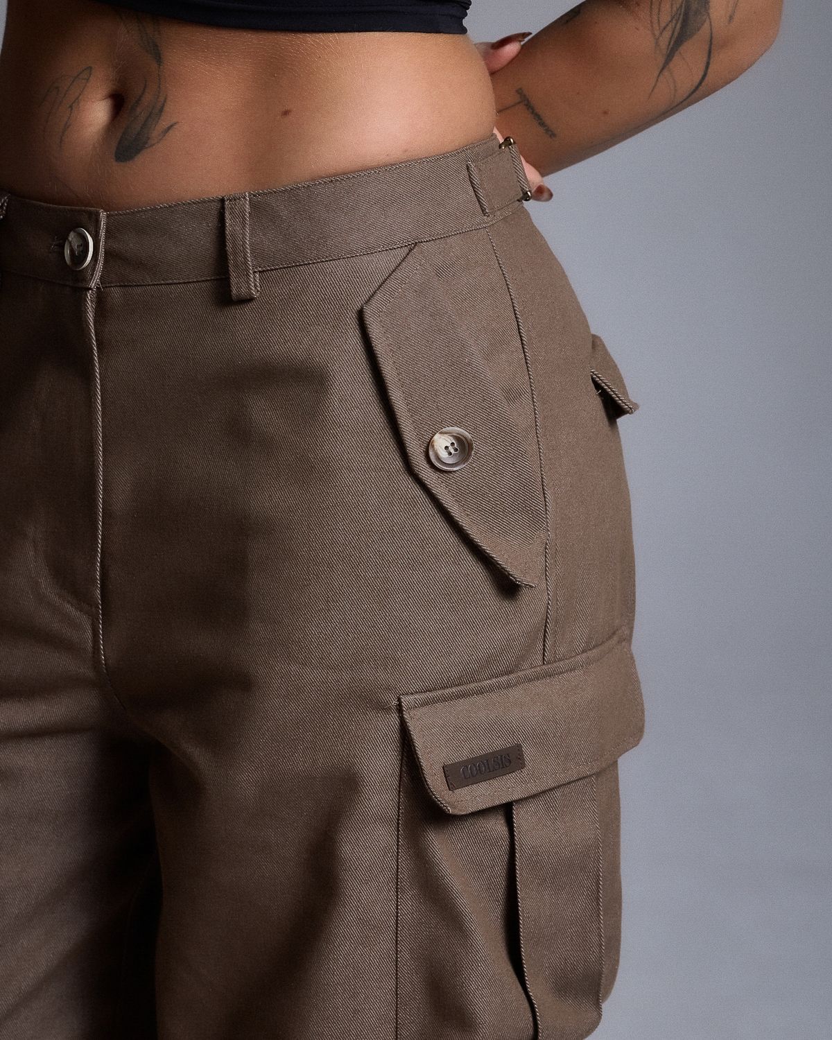 쿨시스(COOLSIS) CS CARGO WIDE JEANS-057 (BROWN)