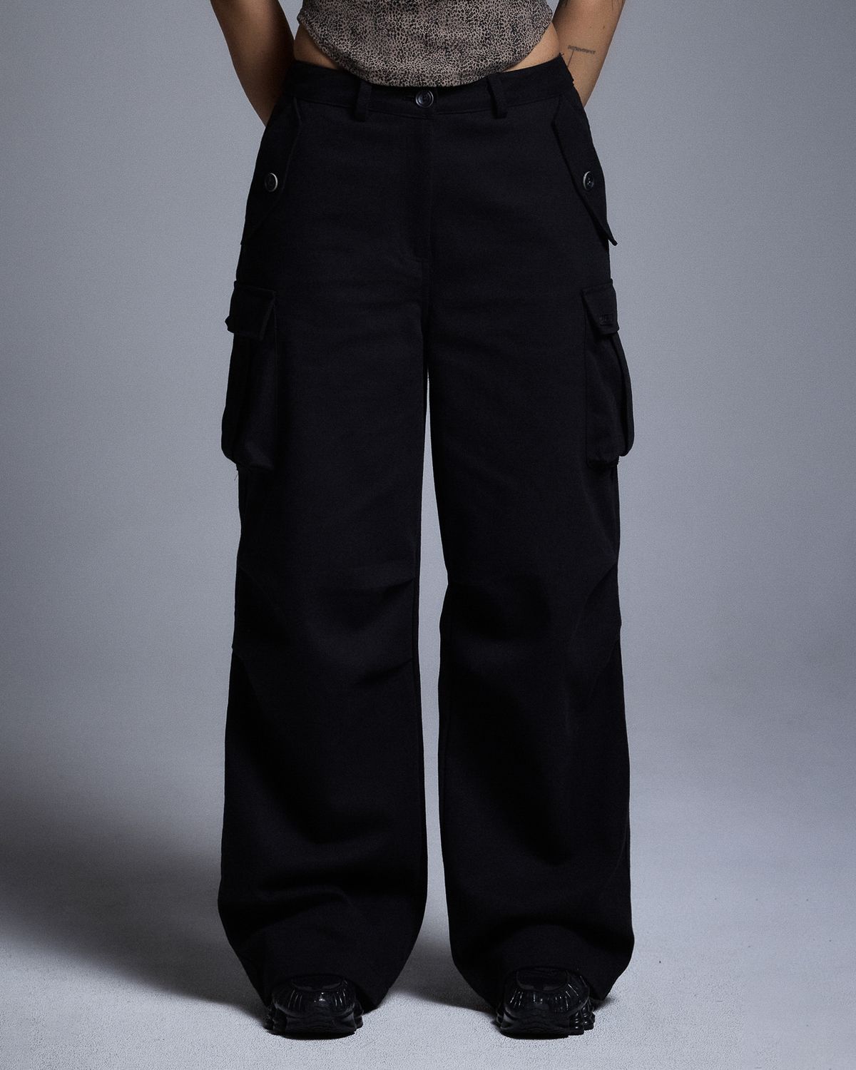쿨시스(COOLSIS) CS CARGO WIDE JEANS-057 (BLACK)