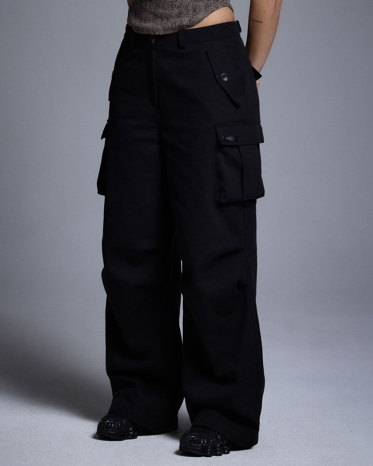 쿨시스(COOLSIS) CS CARGO WIDE JEANS-057 (BLACK)