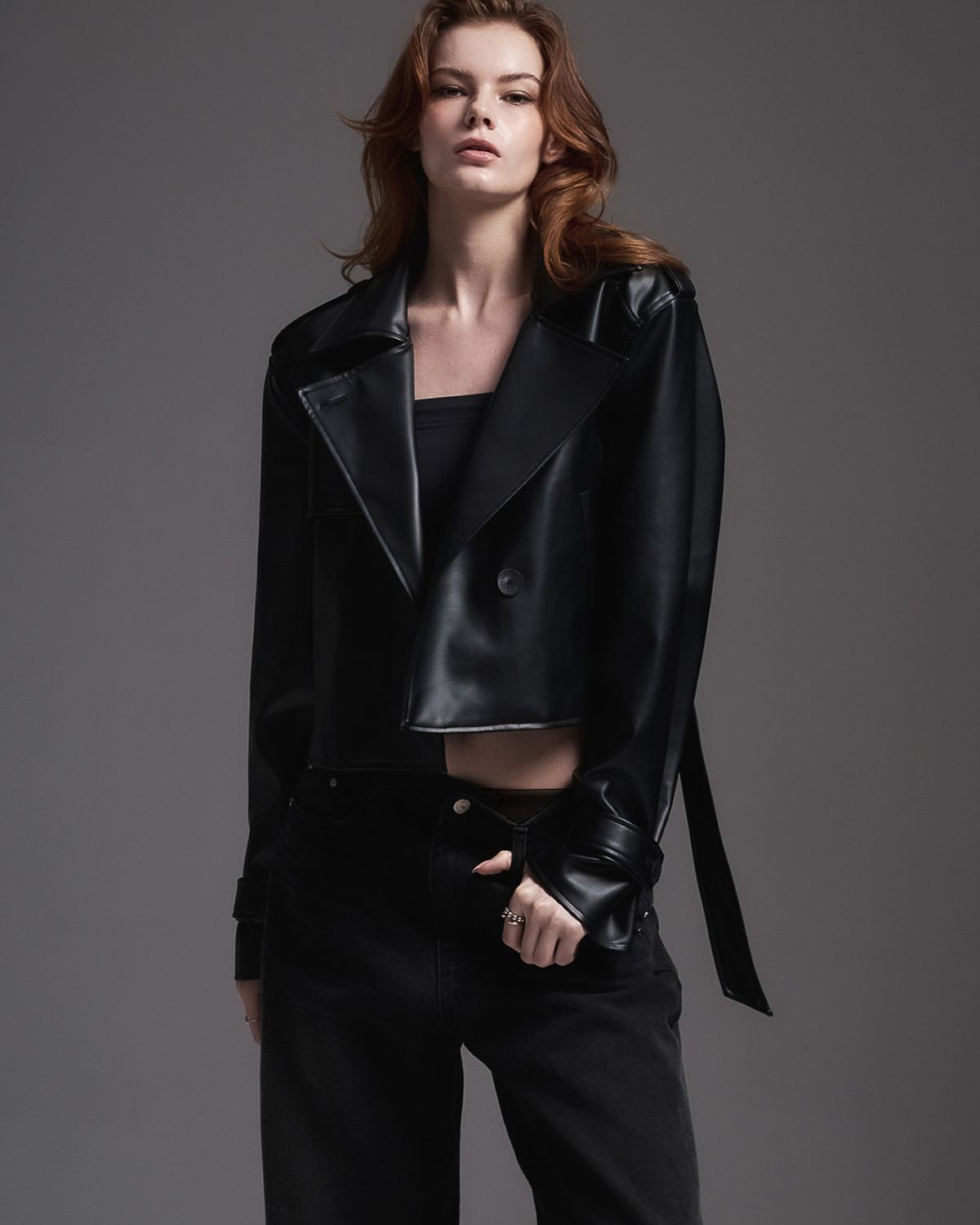 쿨시스(COOLSIS) CS LEATHER TRENCH JACKET-019