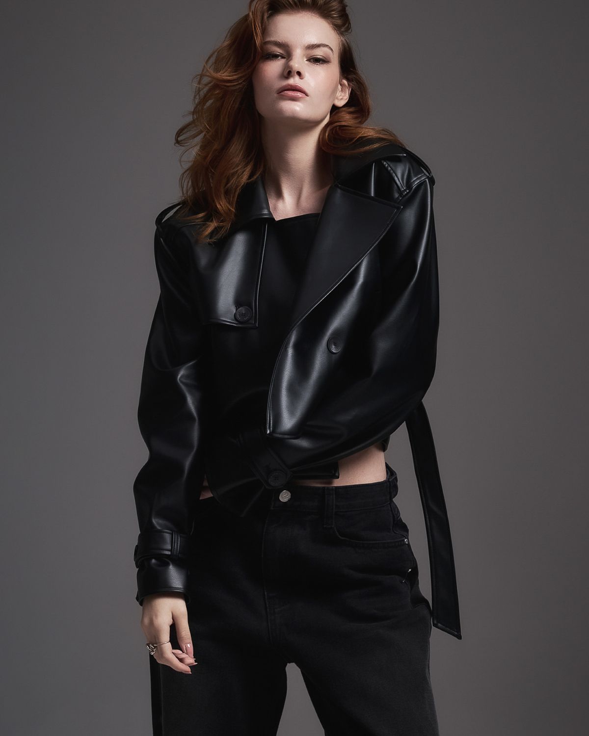 쿨시스(COOLSIS) CS LEATHER TRENCH JACKET-019