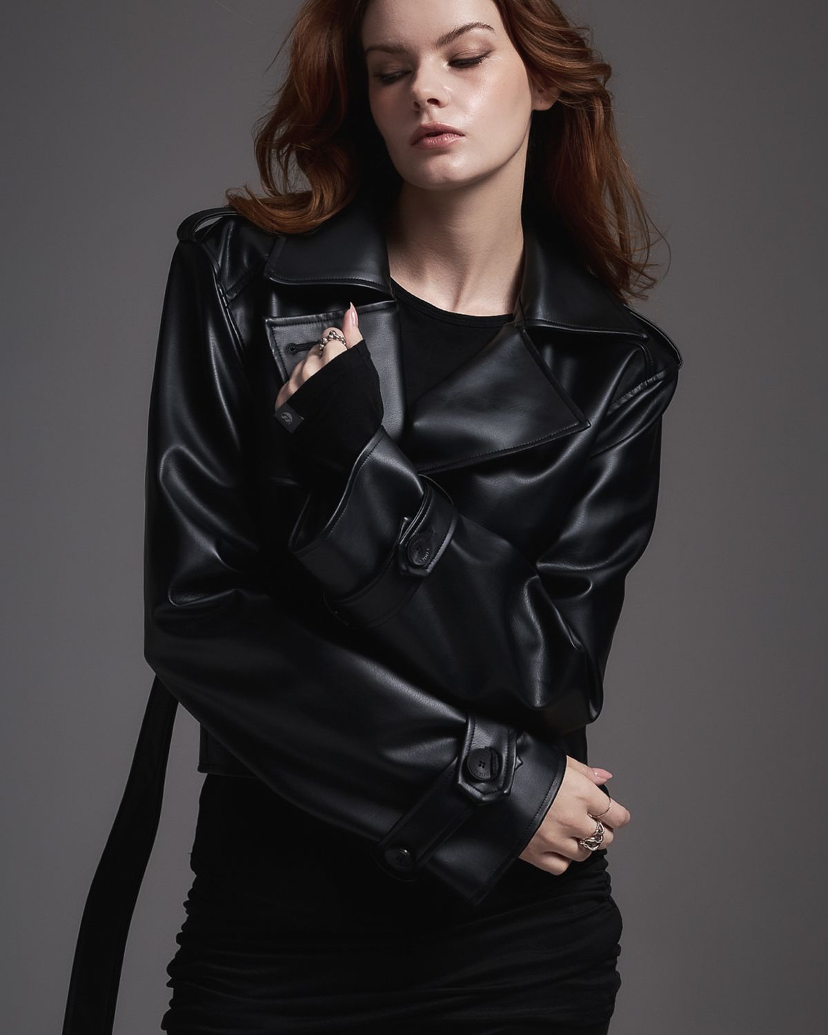 쿨시스(COOLSIS) CS LEATHER TRENCH JACKET-019