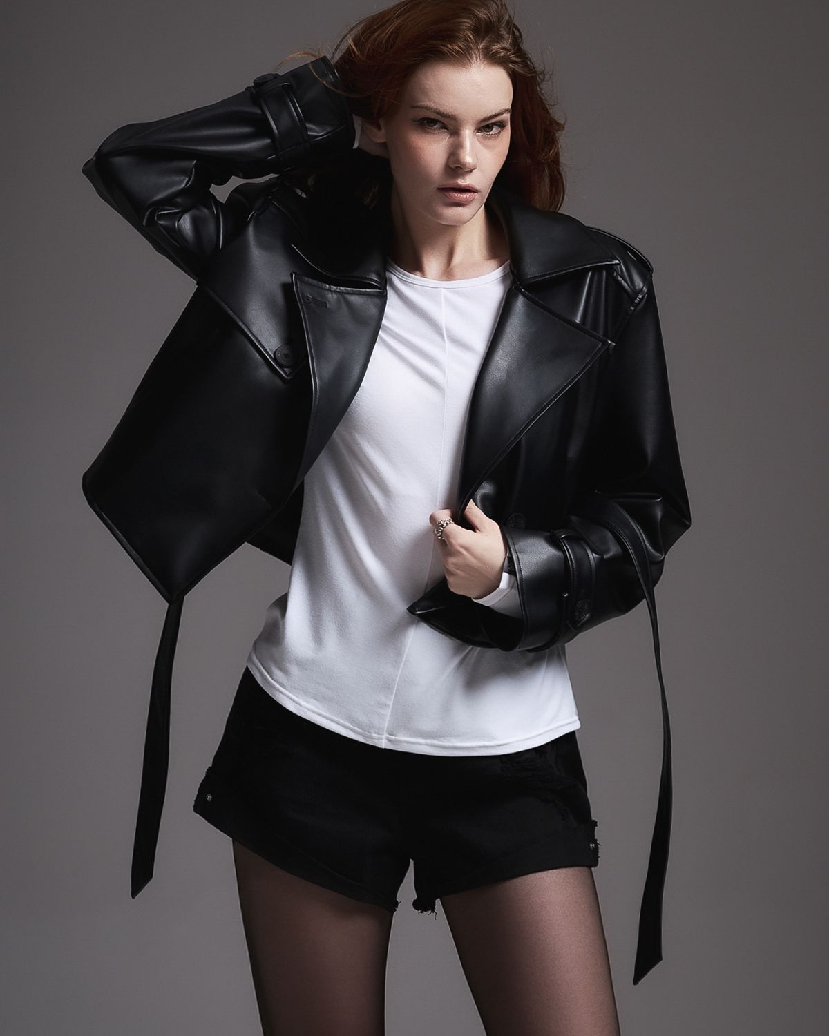 쿨시스(COOLSIS) CS LEATHER TRENCH JACKET-019