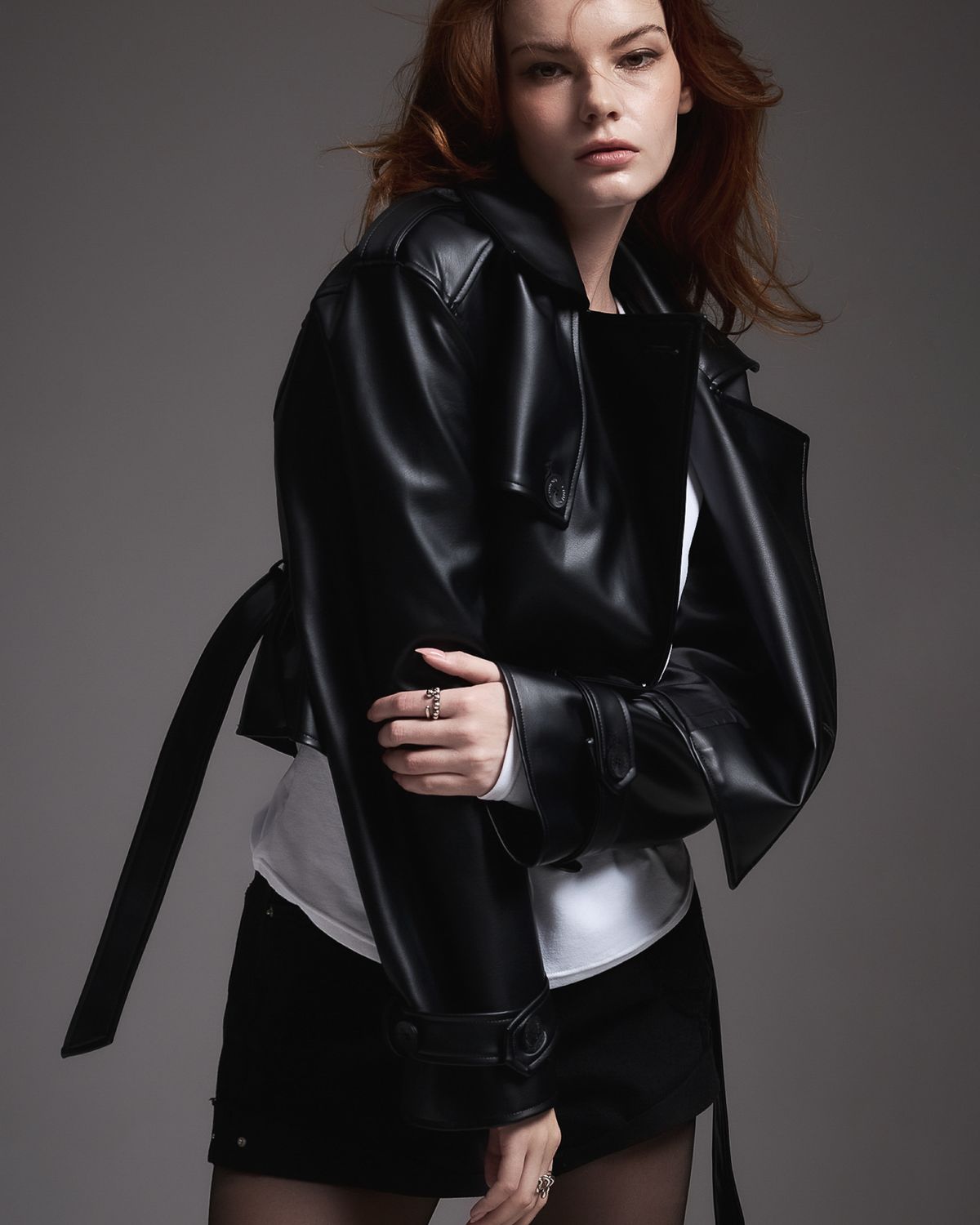 쿨시스(COOLSIS) CS LEATHER TRENCH JACKET-019