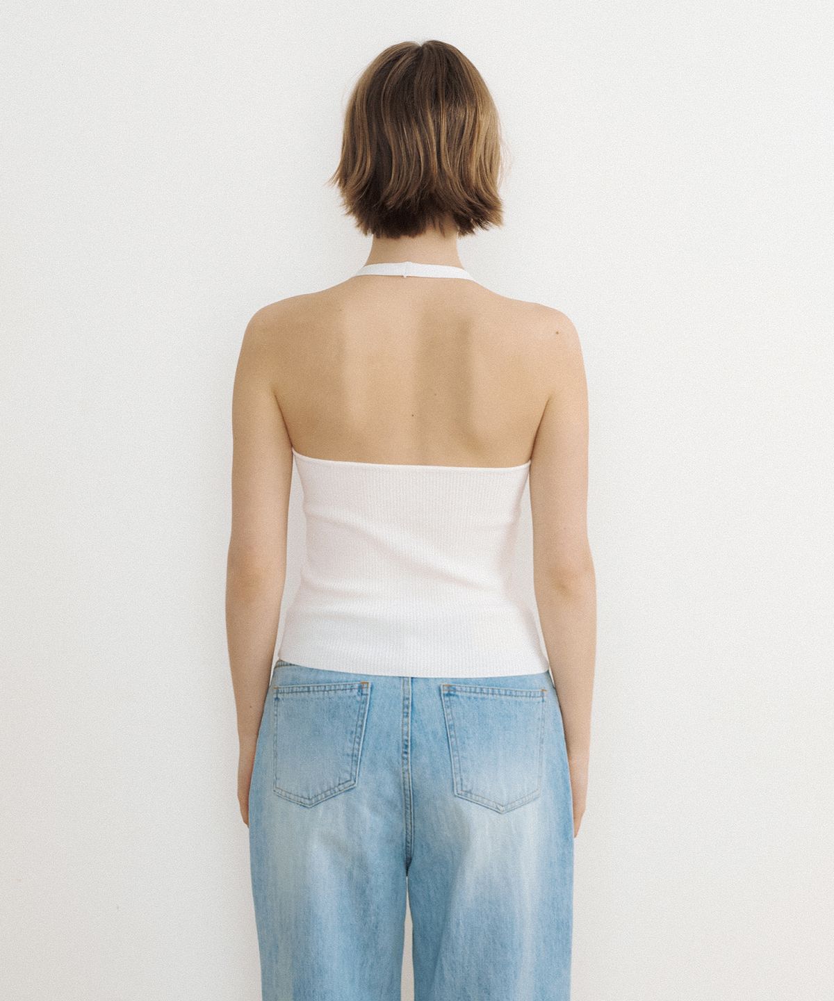 루시르주(LUCIR ZU) Airy Halter Knit Top (ivory)