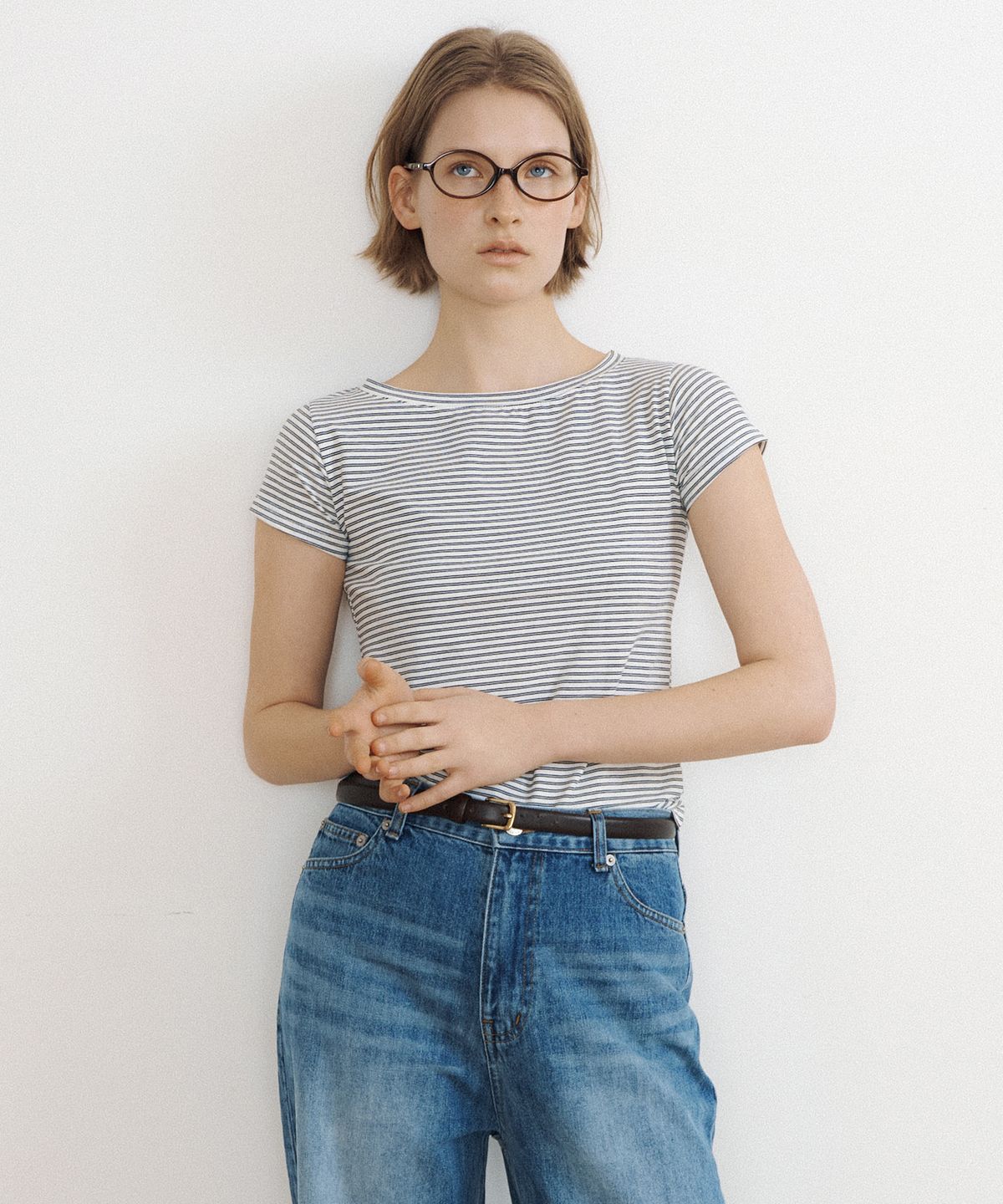 루시르주(LUCIR ZU) Stripe Baby Tee (cream)