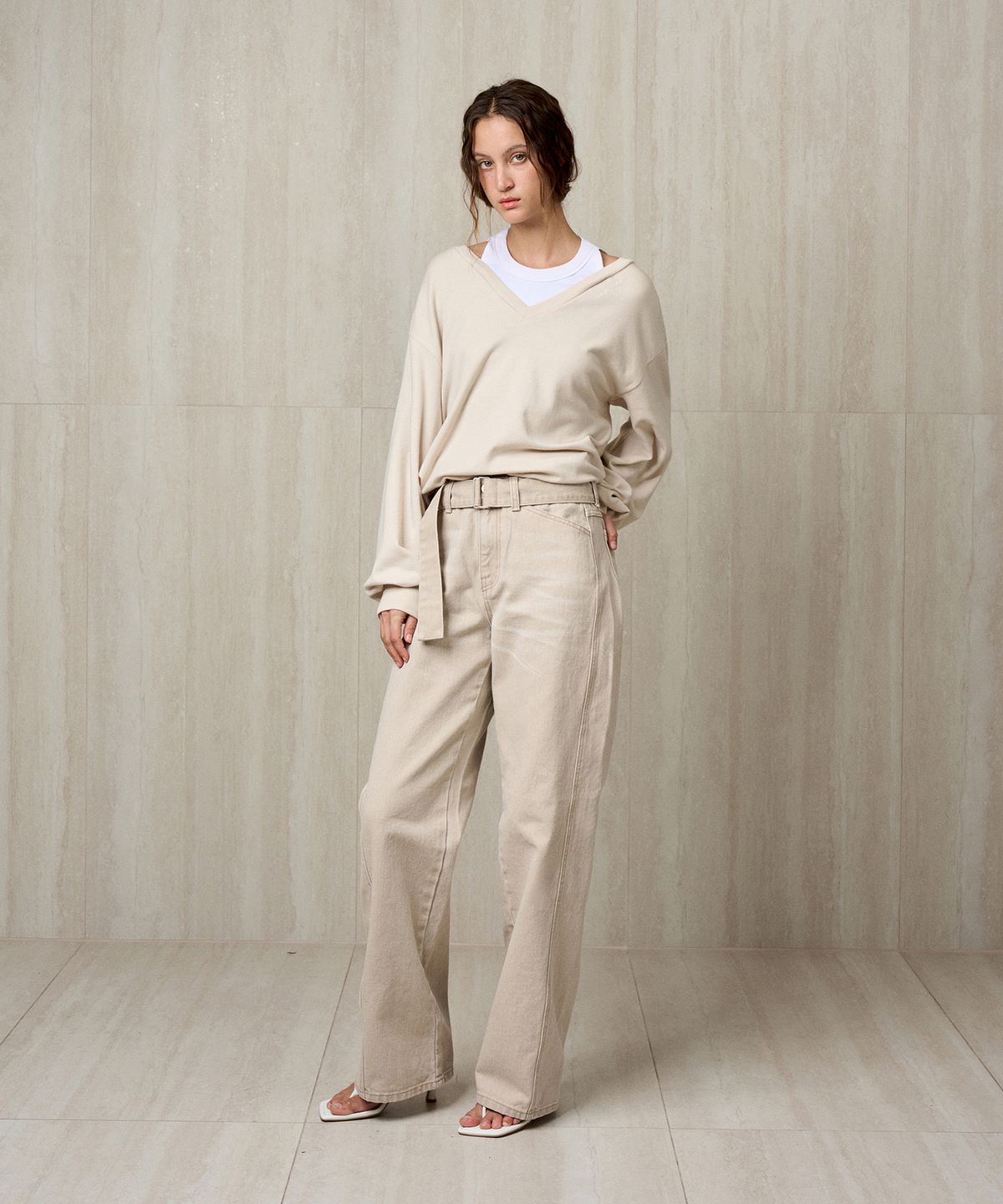 리이(RE RHEE) ANGORA BLEND LAYERED SWEATSHIRT