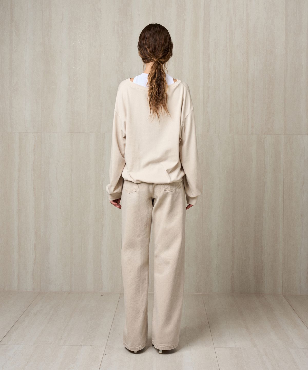 리이(RE RHEE) ANGORA BLEND LAYERED SWEATSHIRT