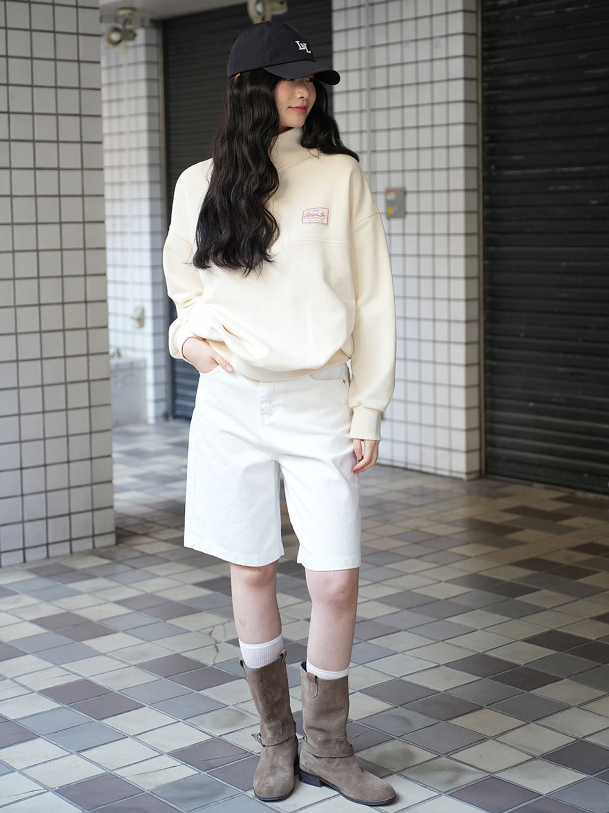 랭앤루(LANGNLU) OORT Cotton Half Pants(오르트)_IVORY