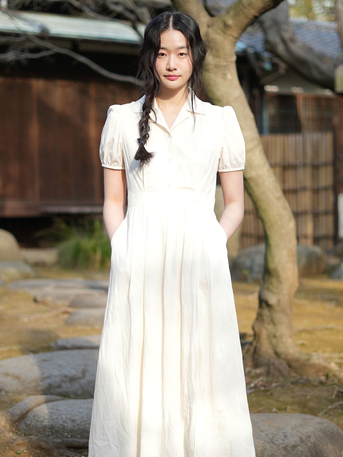 랭앤루(LANGNLU) JADE Shirt Dress(제이드)_IVORY