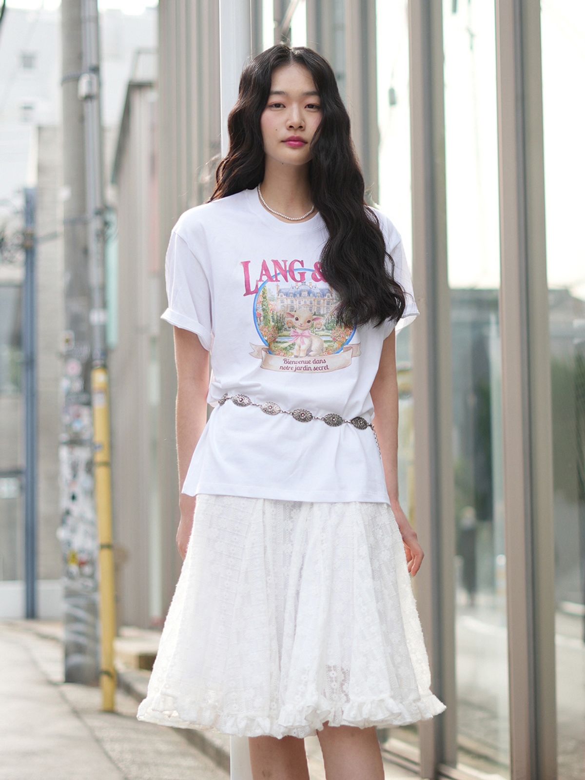 랭앤루(LANGNLU) DEAR LAMB Overfit T-Shirts(디어 램)_WHITE