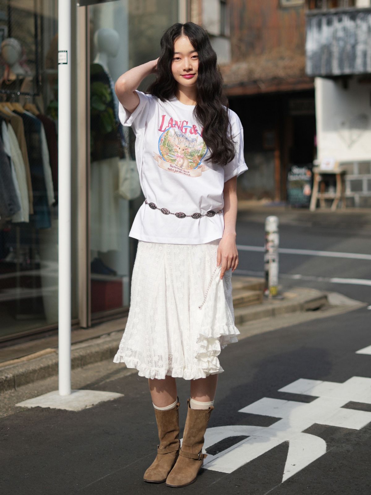 랭앤루(LANGNLU) DEAR LAMB Overfit T-Shirts(디어 램)_WHITE
