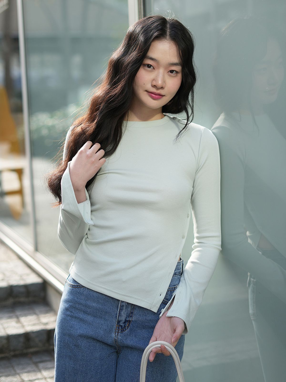 랭앤루(LANGNLU) MODIN Button Top(모딘)_MINT