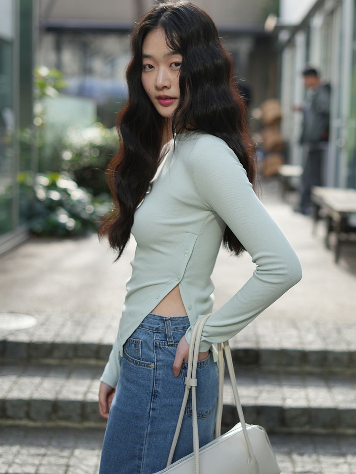 랭앤루(LANGNLU) MODIN Button Top(모딘)_MINT