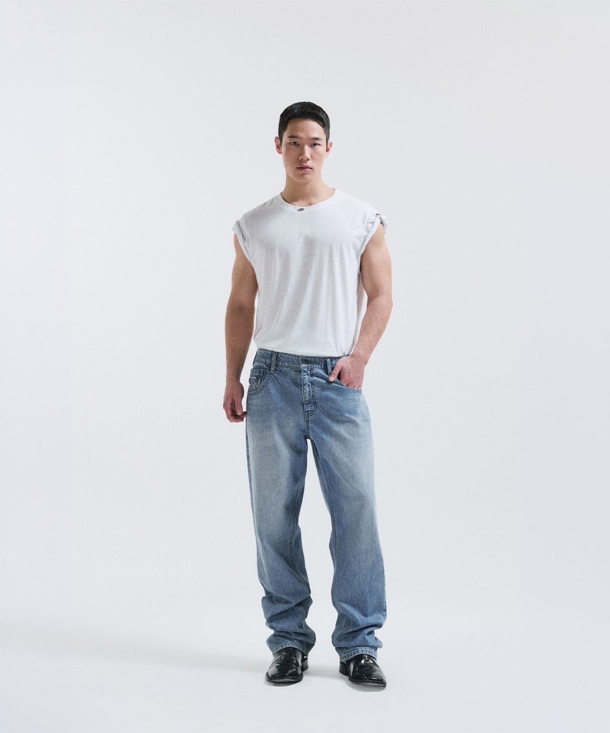 51퍼센트(51PERCENT) Banding denim pants - blue