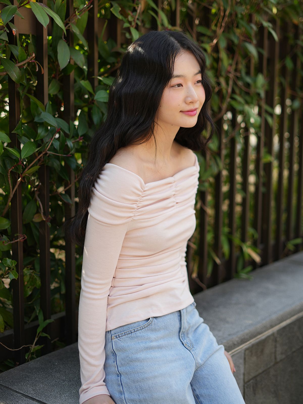 랭앤루(LANGNLU) BONITA Shirring Top(보니타)_PINK