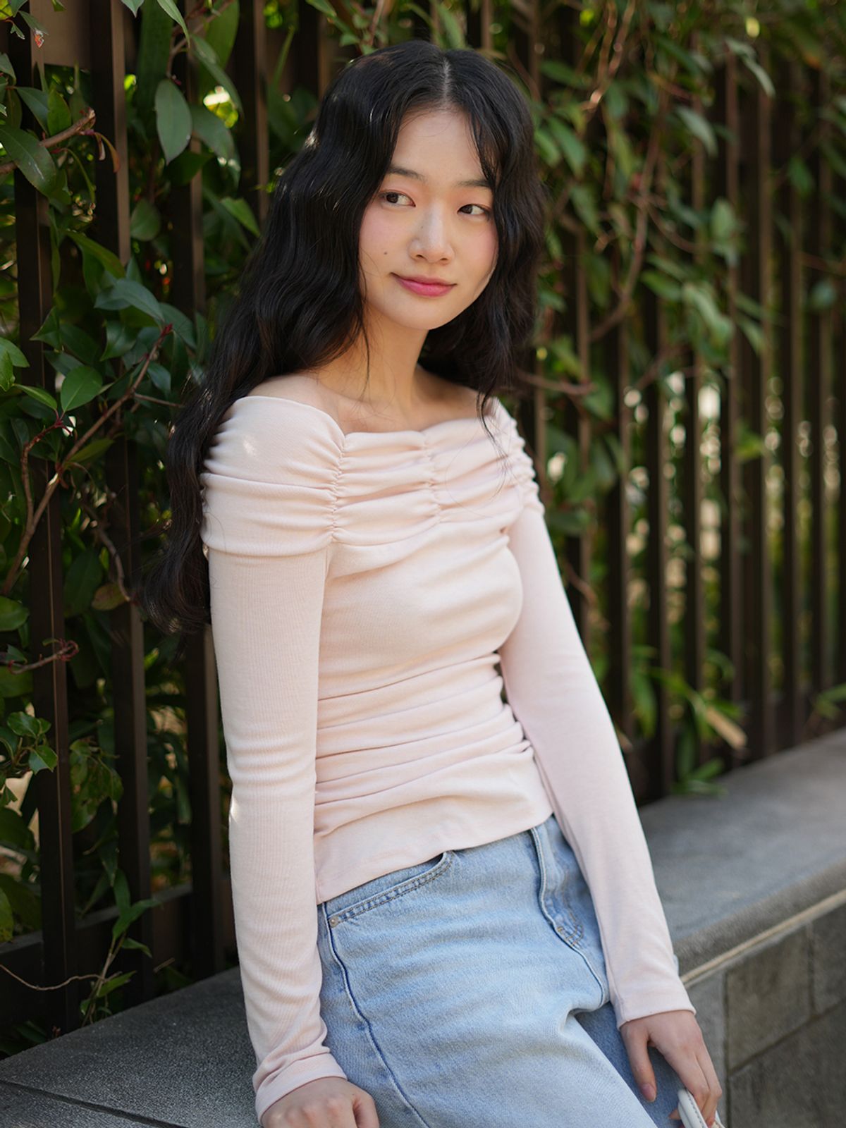 랭앤루(LANGNLU) BONITA Shirring Top(보니타)_PINK