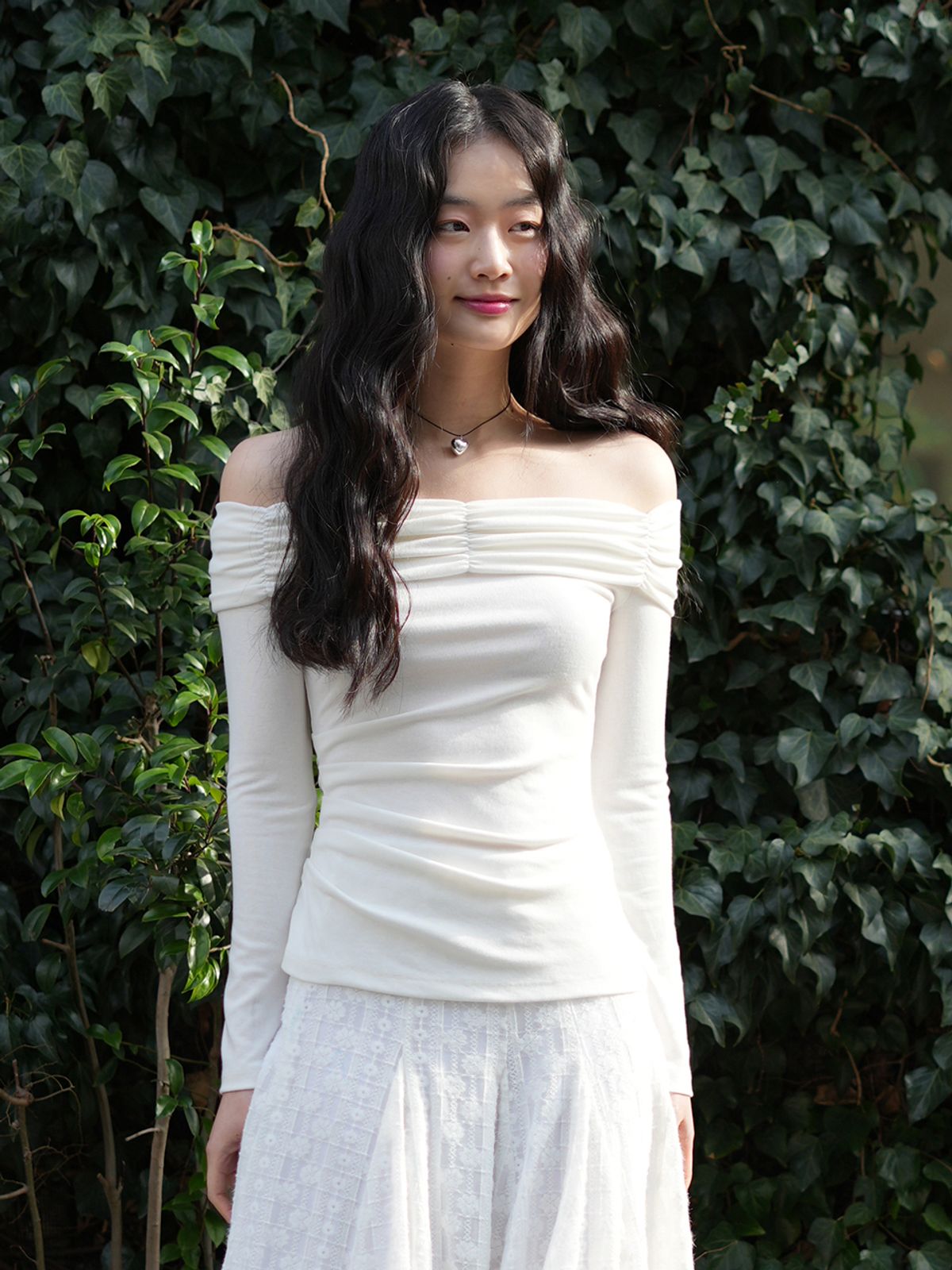 랭앤루(LANGNLU) BONITA Shirring Top(보니타)_IVORY