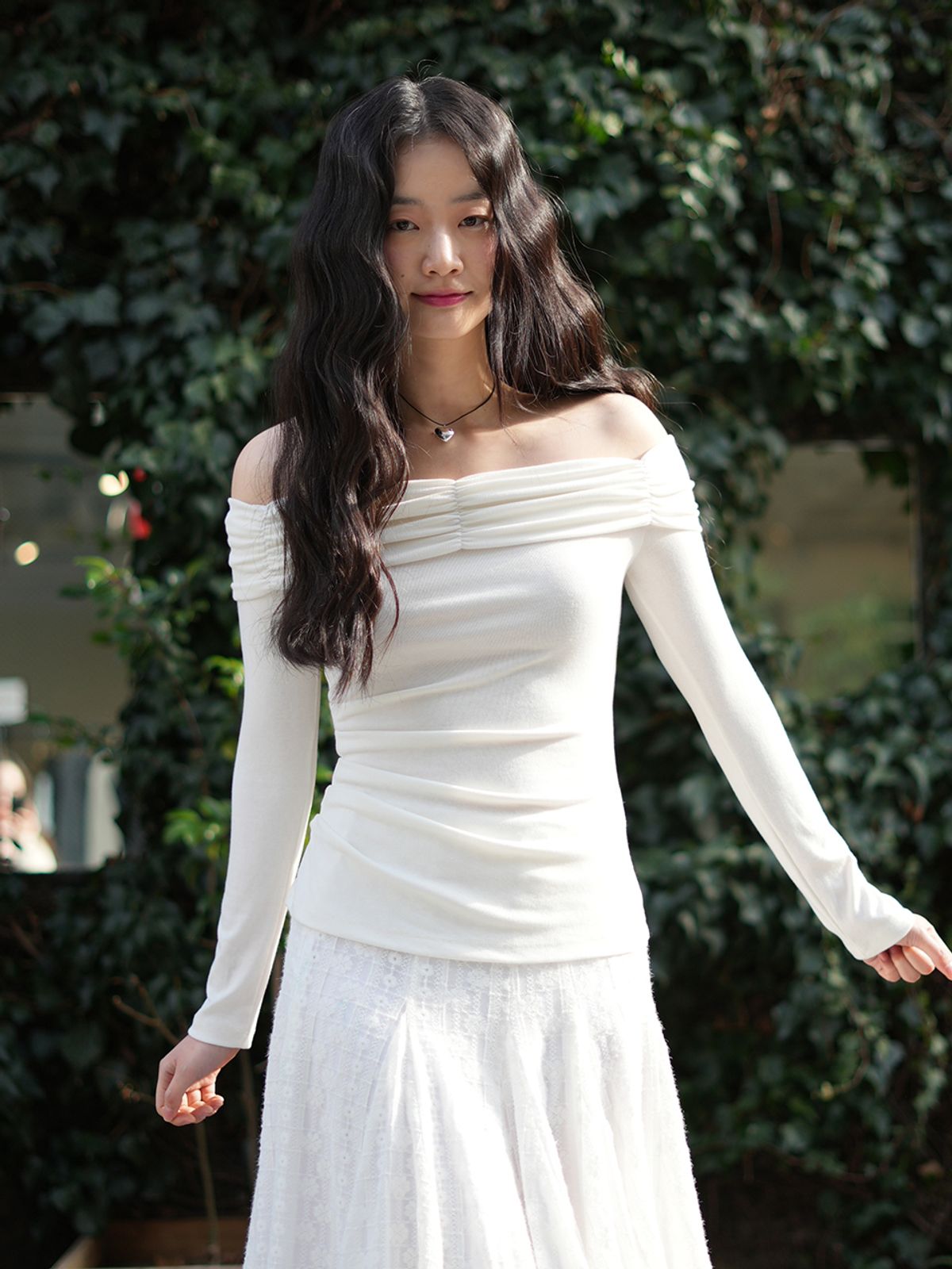 랭앤루(LANGNLU) BONITA Shirring Top(보니타)_IVORY