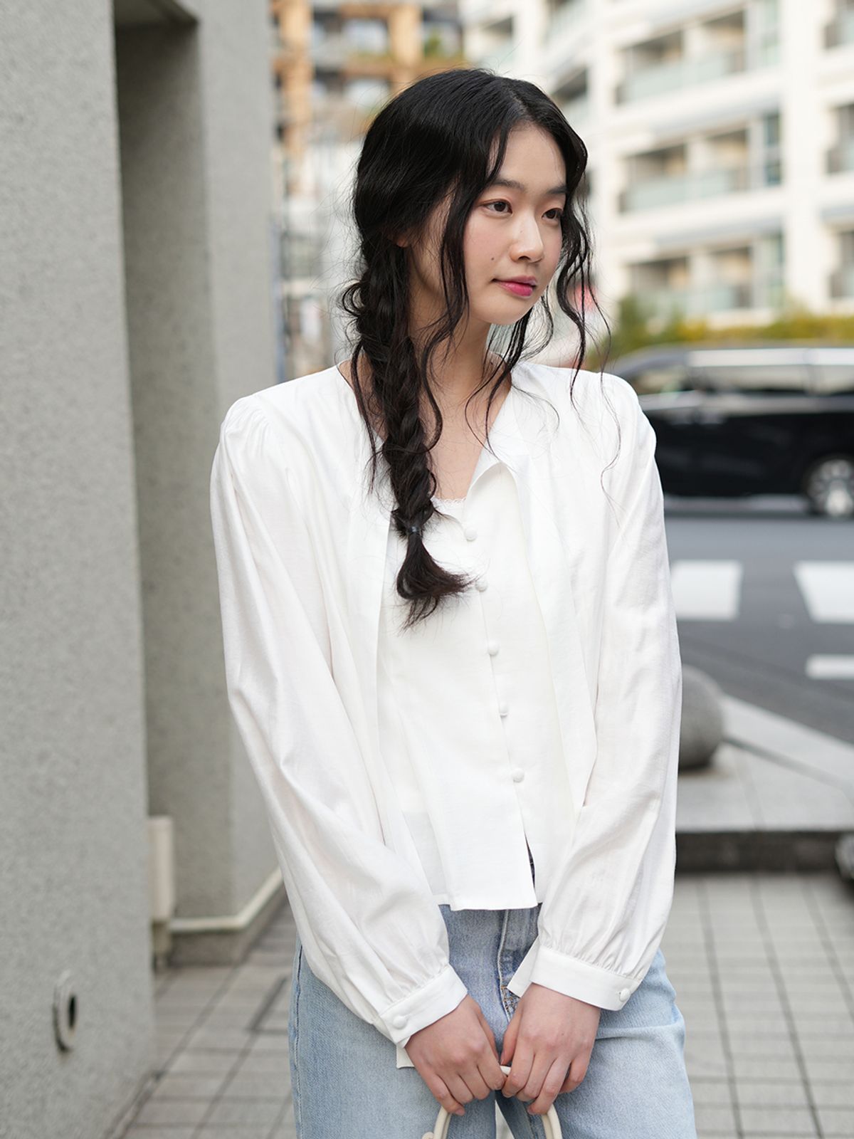 랭앤루(LANGNLU) VIVIER Tie Blouse(비비에)_IVORY