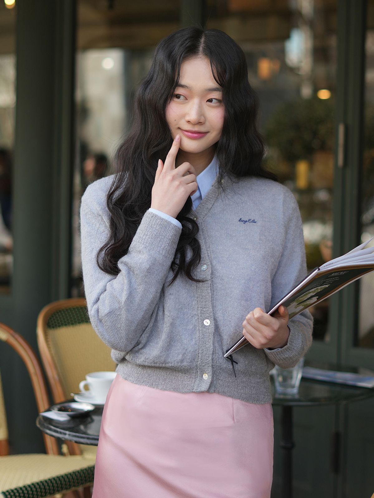 랭앤루(LANGNLU) FRAN Cardigan(프랜)_GREY