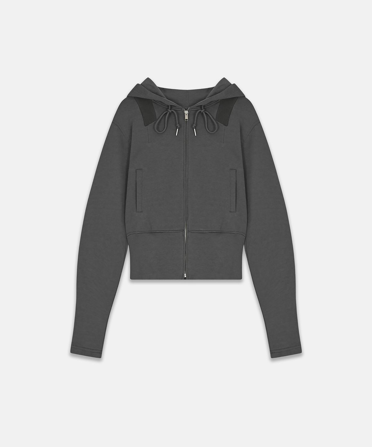 나체(NACHE) SEMI BALLOON HOODIE ZIP-UP CHARCOAL