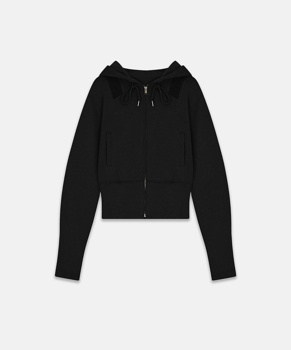 나체(NACHE) SEMI BALLOON HOODIE ZIP-UP BLACK