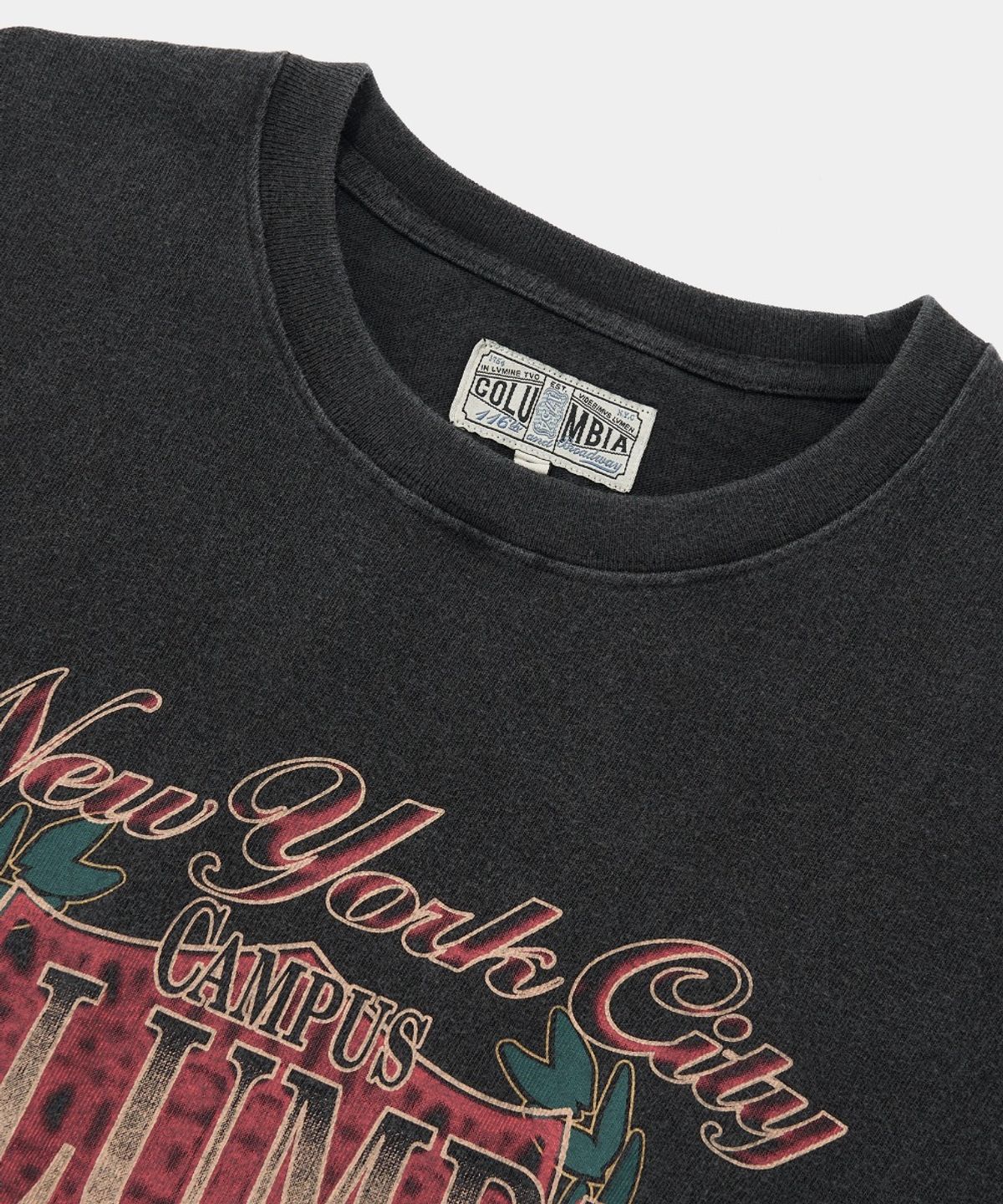 컬럼비아 유니버시티(COLUMBIA UNIVERSITY) CU CAMPUS MINERAL WASHED WOMEN S/S T-SHIRTS_CHARCOAL