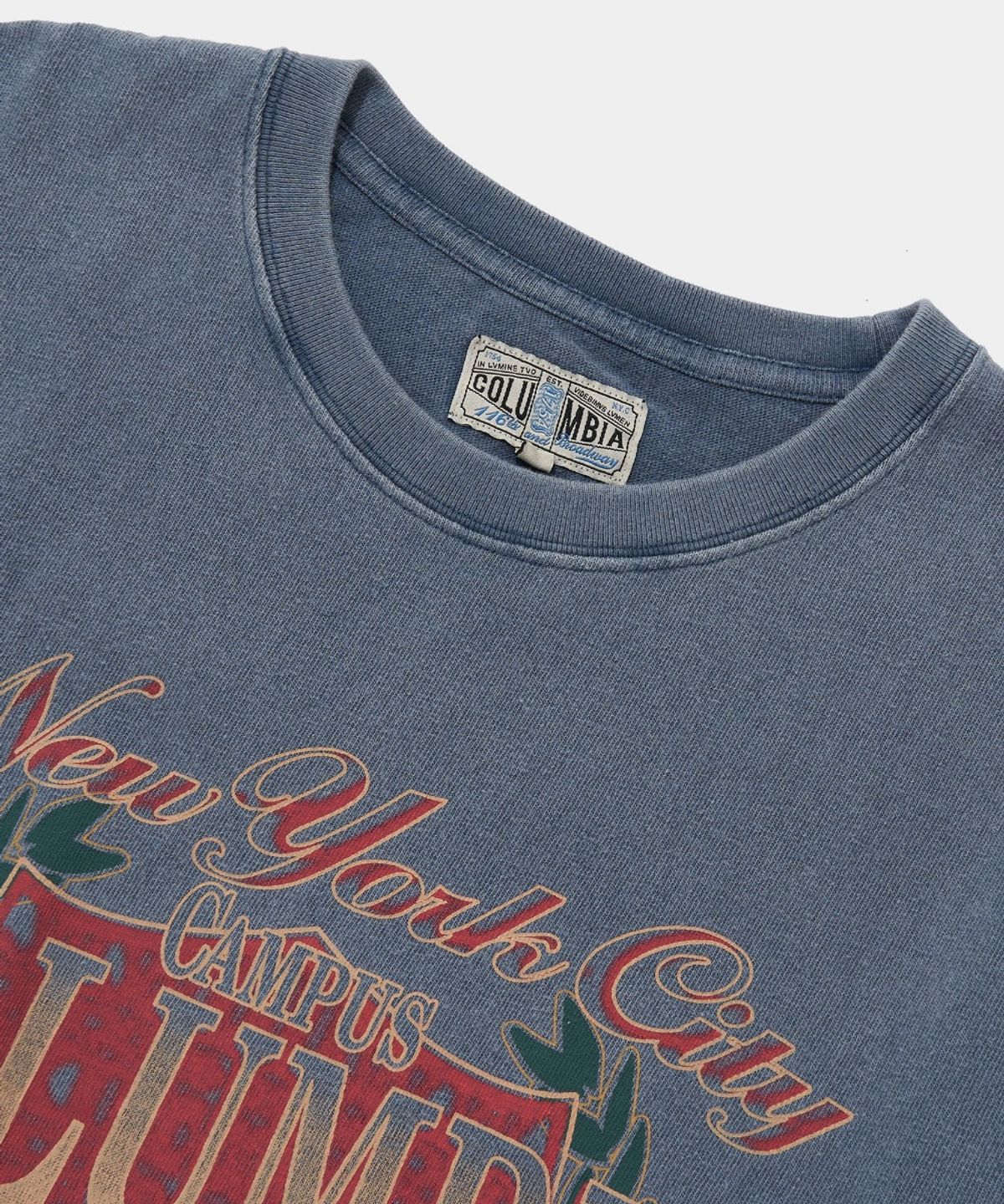 컬럼비아 유니버시티(COLUMBIA UNIVERSITY) CU CAMPUS MINERAL WASHED WOMEN S/S T-SHIRTS_GRACIE BLUE