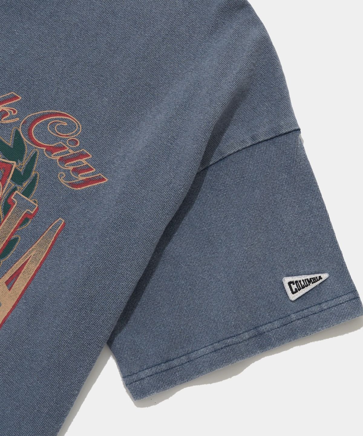 컬럼비아 유니버시티(COLUMBIA UNIVERSITY) CU CAMPUS MINERAL WASHED WOMEN S/S T-SHIRTS_GRACIE BLUE