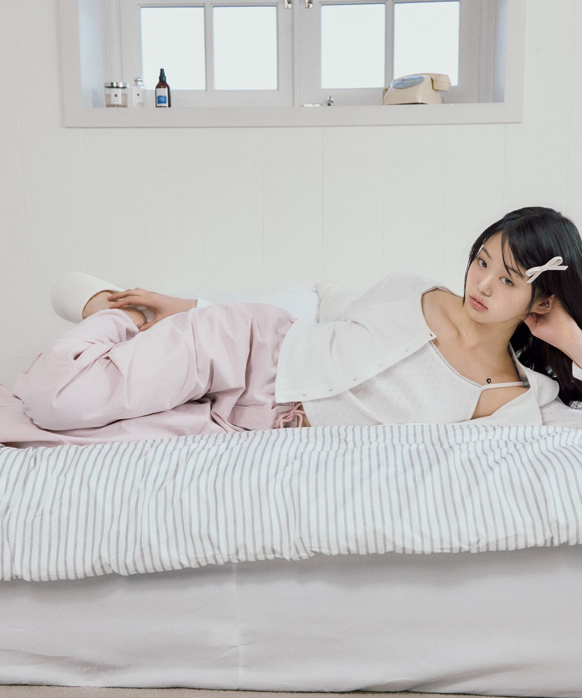 코랄리크(CORALIQUE) 코지 와이드 투웨이 우븐 팬츠 라이트핑크