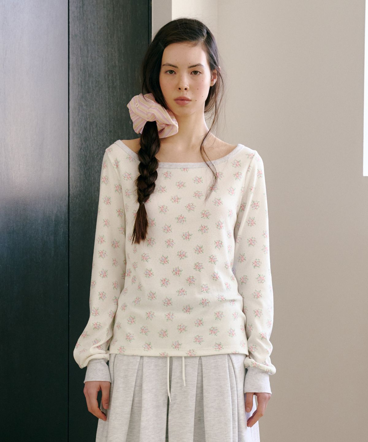 펀프롬펀(FUNFROMFUN) Bouquet Boatneck Tee, White
